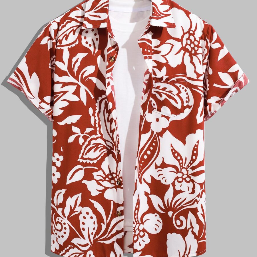 Men's Hawaiian Beach Style Floral Print Everyday Short Sleeve Shirt